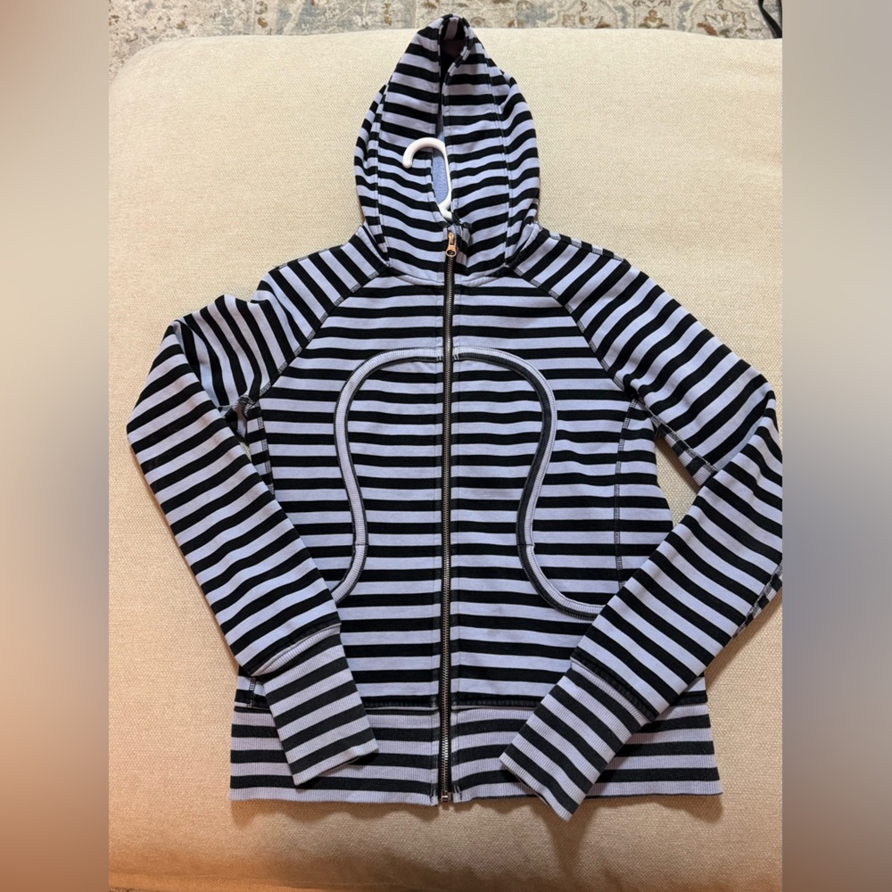 Lululemon Scuba Hoodie Sea Stripe Printed Polar Haze Black Vintage